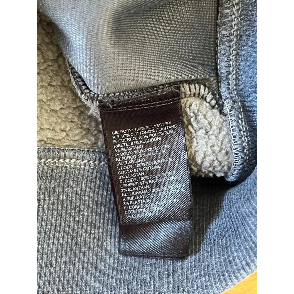 The North Face Mens XL Sherpa Lined Full Zip Hoodie Charcoal Grey Fleece Jacket